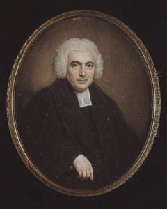 A Cleric Of The Leigh Family With Powdered Bag Wig, Wearing Black Robes And Bands