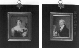 Mrs. Thomas Phillips In Black Dress With Pearls Decorating The Bust And Sleeves
