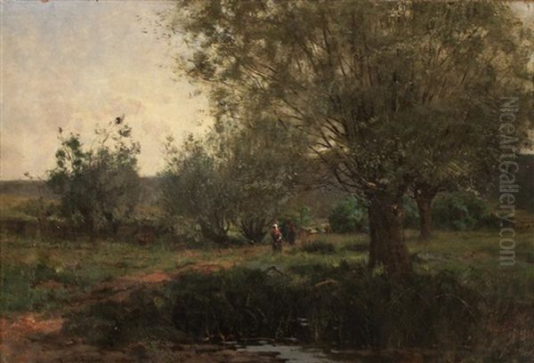 Figures In A Wooded Landscape - view 1