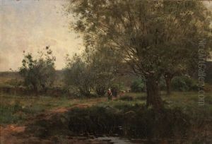 Figures In A Wooded Landscape