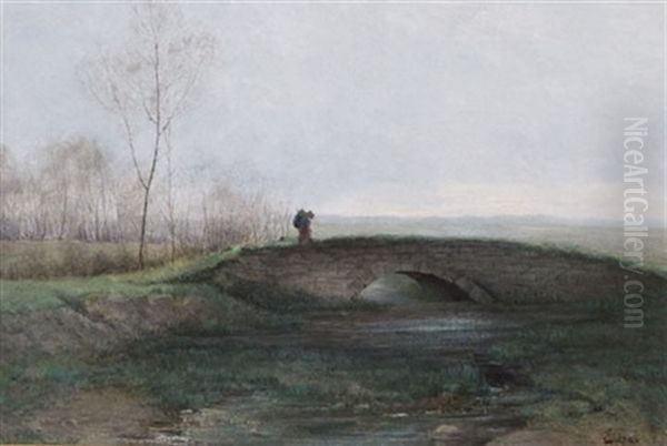 Figure On A Footbridge - view 1