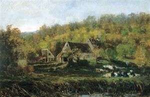 Homestead With Picnickers