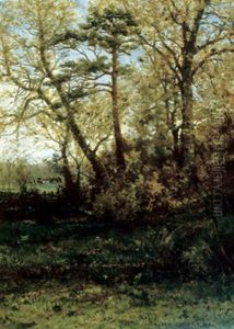 Forest Scene With Farmhouse