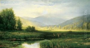Children Fishing At A Quiet Pool