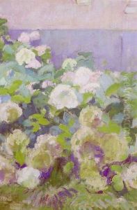 Parterre De Fleurs Roses Et Vertes A Oudenburg by Jean Van Den Eeckhoudt