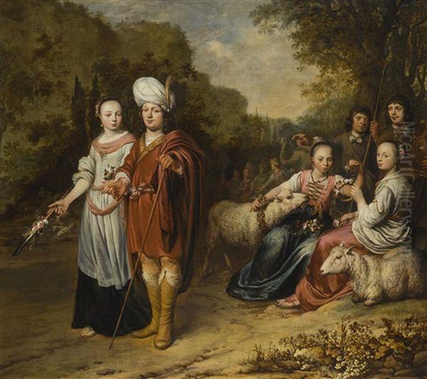 A Family Portrait, With Mother And Father In The Guise Of Jacob And Rachel - view 1