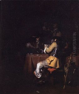 Cardplayers In An Interior by Gerbrand Van Den Eeckhout