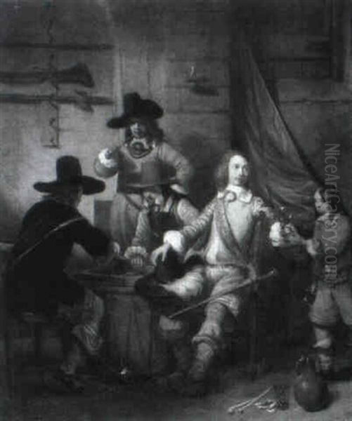 Officers Playing Tric-trac In A Guardroom - view 1