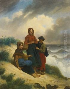 Les Enfants Sur La Plage, Ou L'attente Du Pecheur by Jacques Joseph Eeckhout