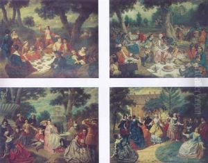 La Dejeuner De Chasse by Jacques Joseph Eeckhout