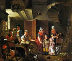 Children Playing Dress-up by Jacques Joseph Eeckhout