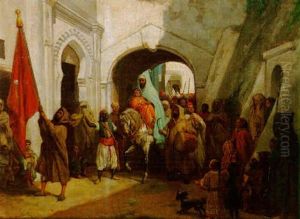 A Religious Procession, Tangiers by Victor Eeckhout