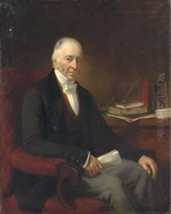 Portrait Of William Davis Of Leytonstone, Seated At His Desk,three-quarter Length