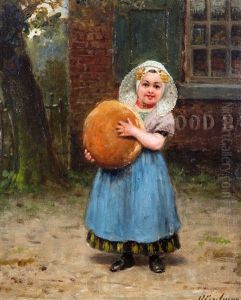 Zeeuws Meisje Met Vers Brood by Otto Eerelman