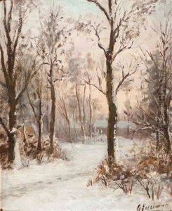 Snow-covered Forest Path by Otto Eerelman