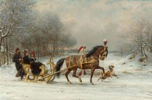 Pferdekutsche Im Schnee Pferdekutsche Im Schnee