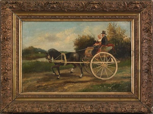 Of A Father And Bride Riding A Carriage - view 1
