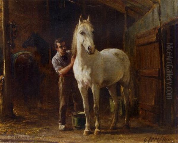 Grooming The Horse - view 1