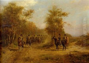 A Parade For The Commander In Chief Of The Royal Netherlands Horse Artillery During A Field Exercise by Otto Eerelman