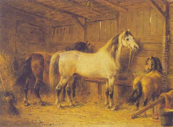 Horses In A Stable - view 1