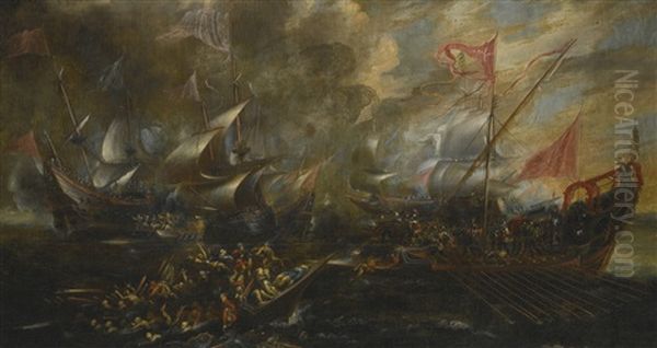 Marine Battle Between Turks And Christians - view 1