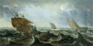 Schiffe Im Sturm by Andries Van Eertvelt