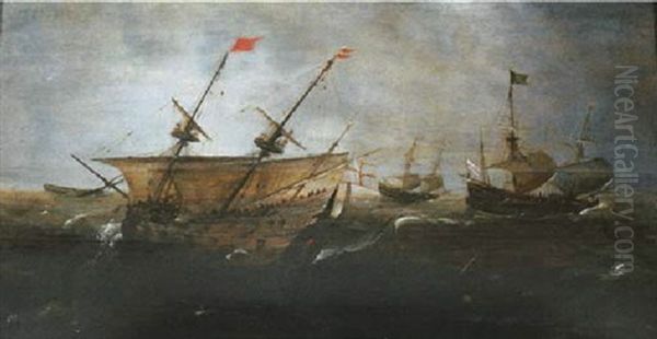Merchant Men At Sea In A Gale - view 1