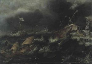 Marine Par Temps De Tempete by Andries Van Eertvelt