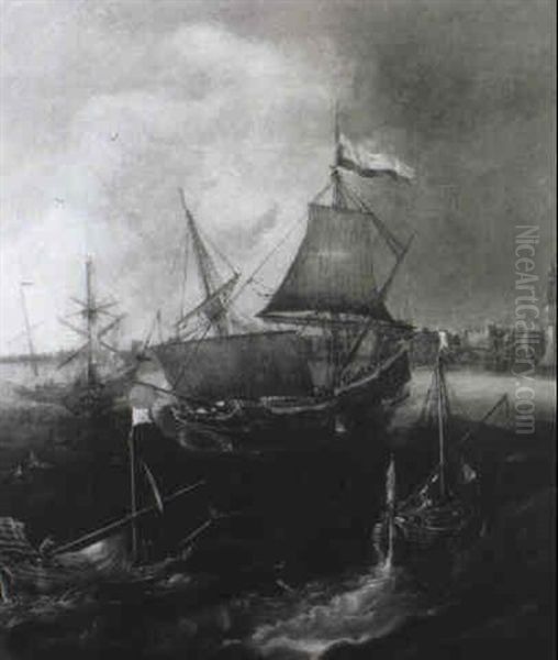 Shipping On The Ij With The Montelbaanstoren Beyond - view 1