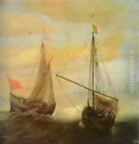 Shipping On The Scheldt With The City Of Antwerp In The Distance - view 1