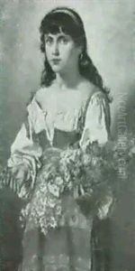 Kleine Italienische Blumenverkauferin by Hermann Effenberger