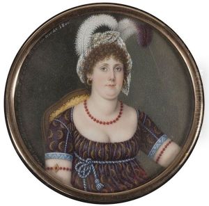 Retrato De Dama Con Tocado De Plumas, 1800