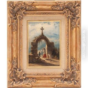 Egerton Gateway Near Zacatecas On The Road To Guadalupe, Mexico by Daniel Thomas Egerton