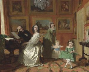 The Palmer-lovell Family In An Interior by Augustus Leopold Egg