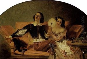Gil Blas Wechselt Die Ringe Mit Camilla by Augustus Leopold Egg