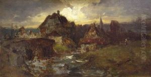 Dorf Am Bachlauf by Gustav Eggena