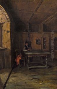 Wirtshaus In Der Tammerburg Bei Lienz by Albin Egger-Lienz