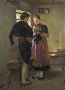 Brennende Nelke (+ 2 Others; 3 Works) by Albin Egger-Lienz