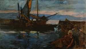 Der Hafen Von Lovrana by Albin Egger-Lienz
