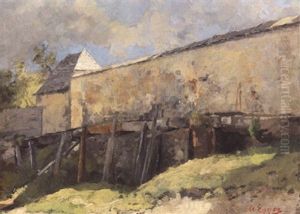 Landschaft Mit Einer Wasserrinne by Albin Egger-Lienz