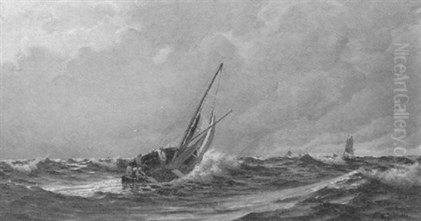 Fischerboote Auf Bewegter See - view 1