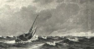 Fishing Boat On Choppy Seas by Peter Eggers