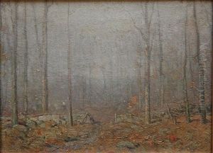 Winter Forest Scene by Benjamin Osro Eggleston
