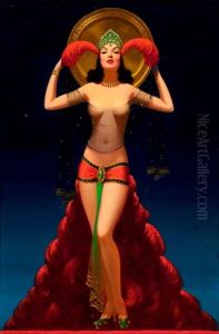 Lady Of Mystery, Calendar Print Illustration by Edward Mason Eggleston