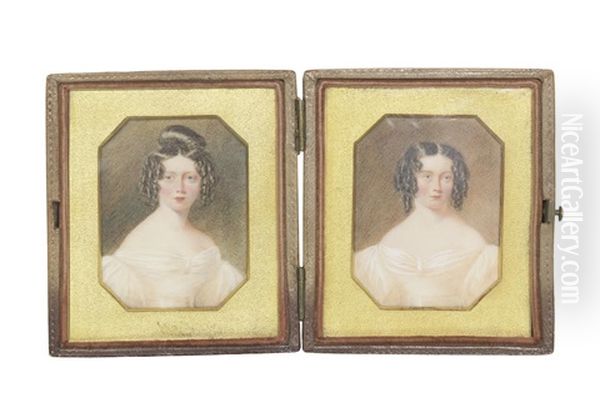 A Pair Of Portraits Of Two Ladies - view 1