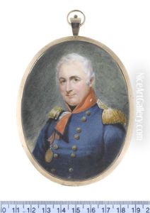 Lieutenant Colonel William Minto (1756-1827), Wearing Royal Blue Coat With Gold Buttons And Red Standing Collar, White Frilled Chemise And Black Stock... by William Egley