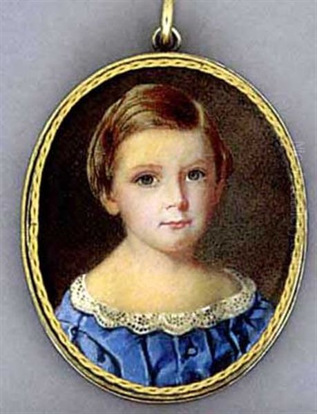 Master Hornblow, In Blue Silk Dress With Lace Collar, Blond Hair - view 1