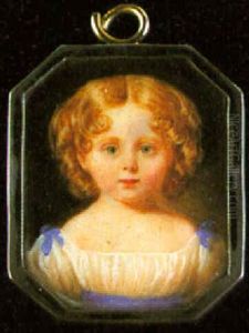 A Child Wearing A White Dress Trimmed With Blue Ribbons At The Shoulders And Decotated With Matching Sash A Child Wearing A White Dress Trimmed With Blue Ribbons At The Shoulders And Decotated With Matching Sash