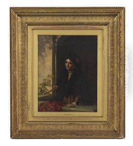 Portrait Of A Spanish Lady On A Balcony by William Maw Egley