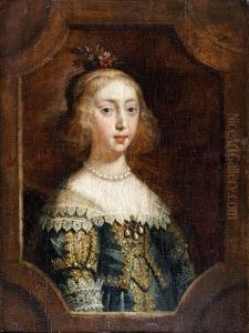 Portrait D'une Jeune Femme Portant Des Fleurs Dans Les Cheveux Dans Un Encadrement En Trompe-l'oeil by Justus van Egmont